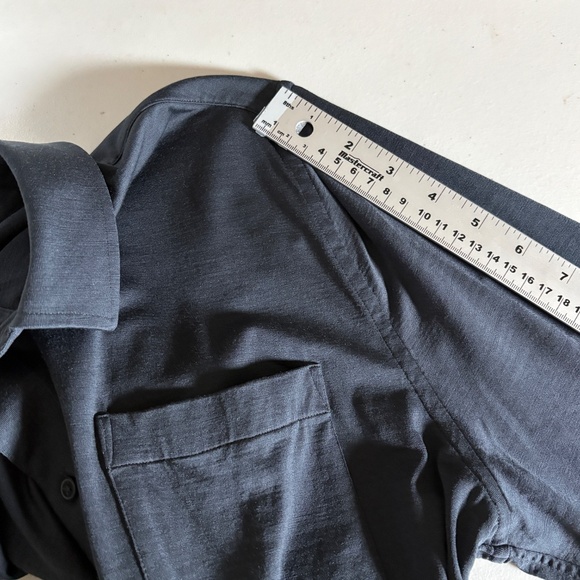 Unbound Merino 100% Wool Button Down Long Sleeve Shirt - Men's Size L - Gray - Picture 8 of 10